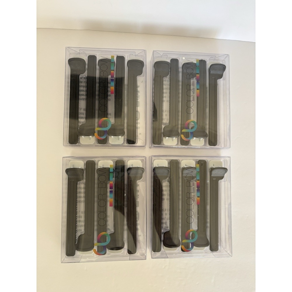 ColorBow Clip Comb-Matte Black/White-Teasing, Coloring, Styling Tool 4 Packs